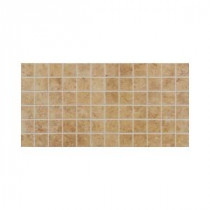Daltile Fidenza Dorado 12 in. x 24 in. x 8mm Porcelain Mesh-Mounted Mosaic Floor and Wall Tile (24 sq. ft. / case)