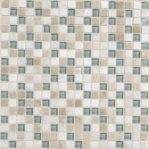Daltile Stone Radiance Whisper Green 12 in. x 12 in. x 8mm Glass and Stone Mosaic Blend Wall Tile