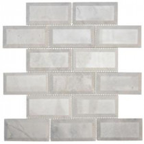 Jeffrey Court Carrara Beveled 12 in. x 12 in. Marble Mosaic Wall Tile