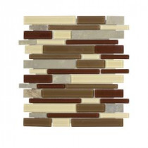 Jeffrey Court Mountain Top Pencil 12 in. x 12 in. Glass/Slate Mosaic Wall Tile