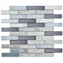 Jeffrey Court Sterling Silver 13.75 in. x 12 in. Glass Mosaic Wall Tile