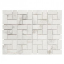 Jeffrey Court 12 in. x 12 in. Ice Blocks White Marble Mosaic Wall Tile