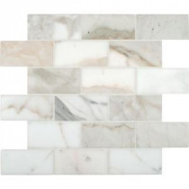MS International Calacatta Gold 2 in. x 4 in. Polished Marble Mesh-Mounted Mosaic Floor and Wall Tile