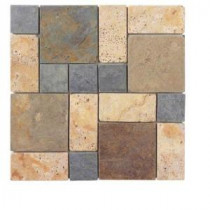 Jeffrey Court Slate Travertine Block Medley 12 in. x 12 in. Wall & Floor Tile