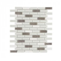 Jeffrey Court Valor Moon 11 in. x 12 in. Glass/White Marble Mosaic Wall Tile