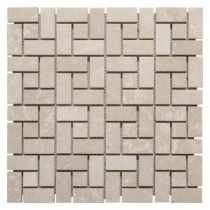 Jeffrey Court 12 in. x 12 in. Basketry Marble Mosaic Wall Tile