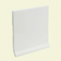 U.S. Ceramic Tile Color Collection Bright White Ice 6 in. x 6 in. Ceramic Stackable /Finished Cove Base Wall Tile