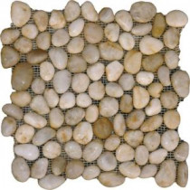 MS International White Polished Pebbles 12 in. x 12 in. Marble Floor & Wall Tile
