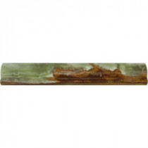 MS International Green 2 in. x 12 in. Polished Onyx Rail Moulding Wall Tile