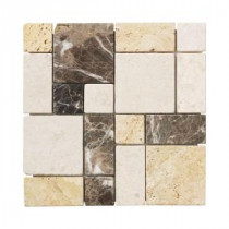 Jeffrey Court Creama Emp Mosaics 12 in. x 12 in. Marble Kitchen Wall / Floor Tile