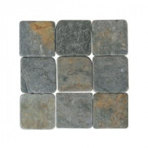 Daltile Travertine Indian Multicolor 4 in. x 4 in. Tumbled Stone Floor and Wall Tile (6 sq. ft. / case)