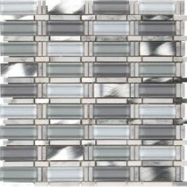 MS International Icelandic Blend Pattern 12 in. x 12 in. x 8 mm Glass Metal Stone Mosaic Wall Tile