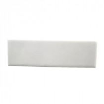 Daltile Semi-Gloss White 2 in. x 6 in. Ceramic Bullnose Radius Cap Wall Tile