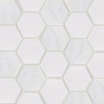 Jeffrey Court Statuario Hex Mosaic 12 in. x 12 in. Marble Floor and Wall Tile