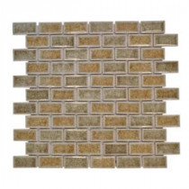 Jeffrey Court 12 in. x 12 in. Silver Quill Crackle Glass Mosaic Tile