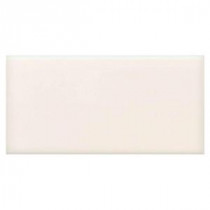 Daltile Semi-Gloss White 2 in. x 6 in. Ceramic Bullnose Cap Wall Tile