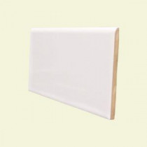 U.S. Ceramic Tile Color Collection Matte Snow White 3 in. x 6 in. Ceramic Surface Bullnose Wall Tile