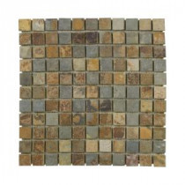 Jeffrey Court Mosaic 12 in. x 12 in. Slate Wall and Floor Tile