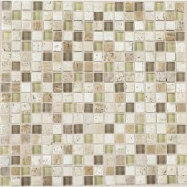 Daltile Stone Radiance Mushroom 12 in. x 12 in. x 8mm Glass and Stone Mosaic Blend Wall Tile