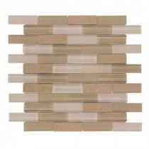 Jeffrey Court Lamport 1x3 12 in. x 12 in. Stone and Glass Wall Tile