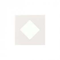 Daltile Fashion Accents White 4 in. x 4 in. Ceramic Diamond Insert Wall Accent Tile