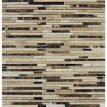 MS International Emperador Blend Bamboo 12 in. x 12 in. Brown Marble Mesh-Mounted Mosaic Tile