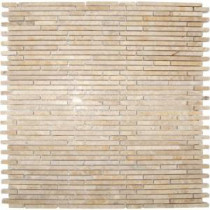 MS International Crema Ivy Bamboo Stone Pattern 12 in. x 12 in. Mosaic Polished Marble Floor and Wall Tile