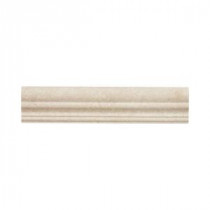 Jeffrey Court Creama Cap Molding 2 5/8 in. x 12 in. Marble Wall Accent / Trim Tile