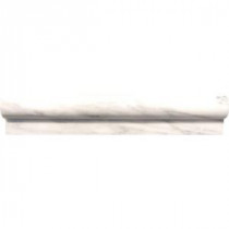 MS International Greecian White 2 in. x 12 in. Marble Rail Molding Wall Tile (1 Ln. Ft. per piece)