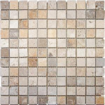 MS International 1 in. x 1 in. Mixed Travertine Mosaic Floor and Wall Tile