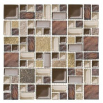 Jeffrey Court Native Ocean 12 in. x 12 in. Marble Mosaic Wall Tile