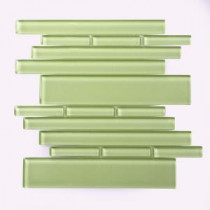 Solistone Piano Glass Tempo 10-1/2 in. x 9-1/2 in. Green Glass Mesh-Mounted Mosaic Tile