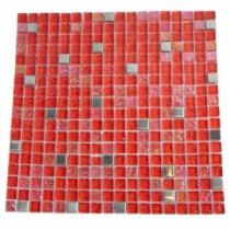 Splashback Tile 12 in. x 12 in. Bloody Mary Squares Glass Tile