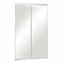 Pinecroft 60 in. x 80-1/2 in. Sliding Mirror Bevelled White Frame