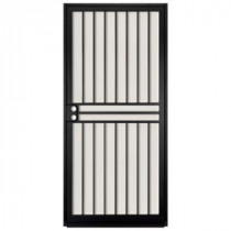 Unique Home Designs Guardian 36 in. x 80 in. Black Outswing Security Door with Almond Perforated Rust-free Aluminum Screen