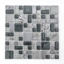 Jeffrey Court Satin Sapphire 11.875 in. x 11.875 in. Glass Metal Mosaic Wall Tile