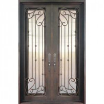 Iron Doors Unlimited Armonia Full Lite Painted Antique Copper Decorative Wrought Iron Entry Door