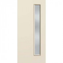 Builder's Choice 1 Lite Clear Glass Unfinished Fiberglass Raw Entry Door with Brickmould