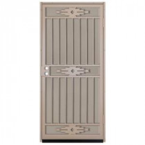 Unique Home Designs Pima 36 in. x 80 in. Tan Outswing Security Door with Tan Perforated Rust-free Aluminum Screen