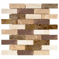 Jeffrey Court Copper Canyon 11.75 in. x 12.5 in. Copper and Marble Mosaic Wall Tile
