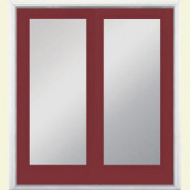 Masonite 60 in. x 80 in. Red Bluff Steel Prehung Right-Hand Inswing 1 Lite Patio Door with Brickmold in Vinyl Frame
