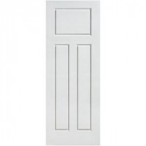 Masonite Glenview Smooth 3-Panel Craftsman Hollow Core Primed Composite Interior Door Slab