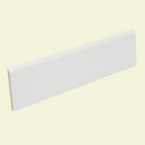 U.S. Ceramic Tile Color Collection Bright White Ice 2 in. x 8 in. Ceramic Surface Bullnose Wall Tile