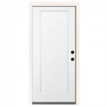 Steves & Sons Premium 1-Panel Primed White Steel Entry Door with 32 in. Left-Hand Inswing and 6 in. Wall
