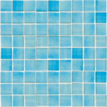 EPOCH Oceanz Caribbean-1701 Recycled Glass Anti Slip 12 in. x 12 in. Mesh Mounted Floor & Wall Tile (5 Sq. Ft./Case)