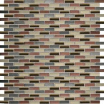 Daltile Fashion Accents Copper Blend 12 in. x 12 in. Glass and Stone Brix Blend Mosaic Wall Tile