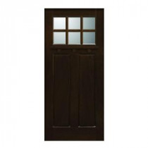 Main Door Craftsman Collection 6 Lite Prefinished Antique Solid Mahogany Type Wood Slab Entry Door