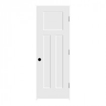 JELD-WEN Craftsman Smooth 3-Panel Primed Molded Prehung Interior Door