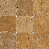MS International Versailles Gold 4 in. x 4 in. Tumbled Travertine Floor & Wall Tile