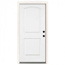 Steves & Sons Premium 2-Panel Arch Primed White Steel Entry Door with 32 in. Left-Hand Inswing and 4 in. Wall
